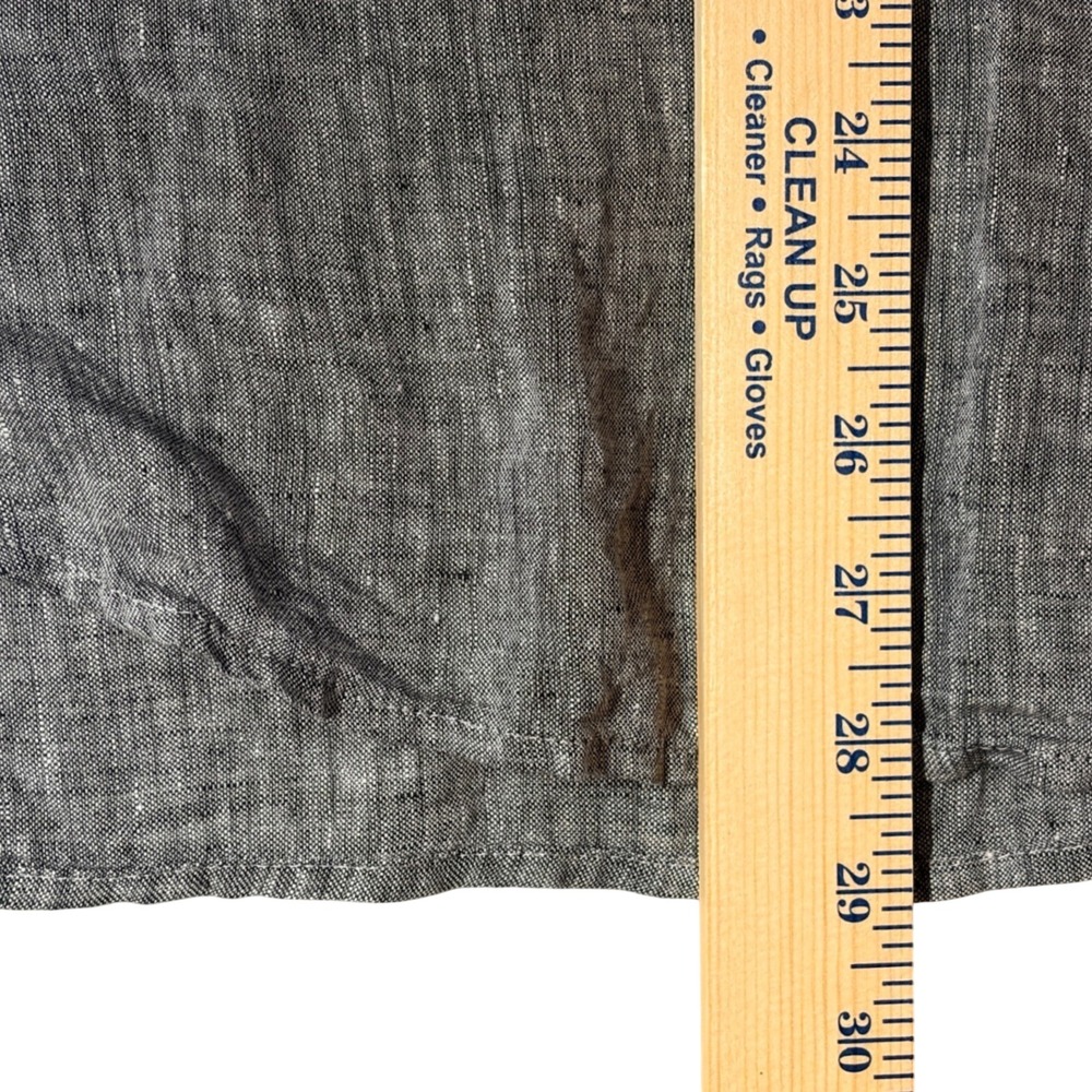 J Jill Love Linen Womens Button Down Tunic Shirt Sz XL Long Sleeve Relaxed Gray - Picture 9 of 9